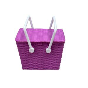 Glitter Girls Battat Picnic Basket Accessory Fits 14" Dolls Purple Flip Lid